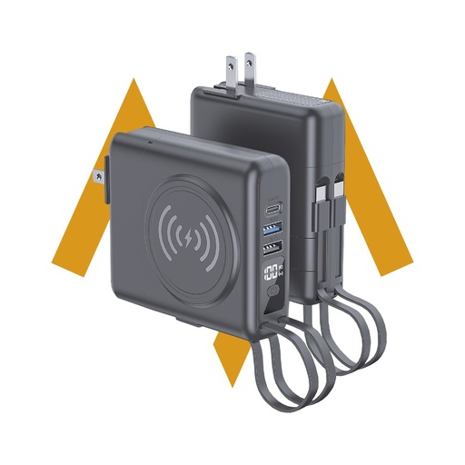 [9713] 7MD 6 in 1 Multi-Functional Super Magnetic Wireless Charger with Led Display, 10,000mAh