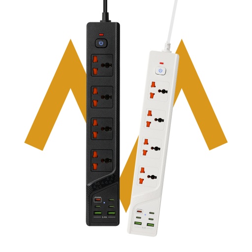 [9741] 7MD Power Socket 4-Outlet, Power Extension Socket (USB*2+Type-C*4) 3000W