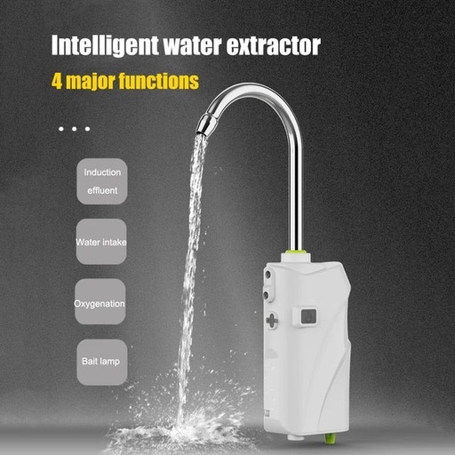 [9743] Portable Smart Water Pump Rechargeable 2600mAh, Outdoor Camping Indoor Induction LED Lighting Water Pump | QSQ-2 | White