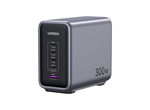 [9755] UGREEN 300W [Nexode GaN] USB C Charger 5 Ports Desktop Charging Station Power Adapter Laptop Charger with 240W USB C Cable | CD333-90904B.GY |