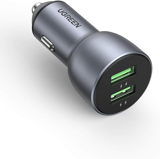 [9756] UGREEN Fast Car Charger 36W Dual USB QC 3.0 Quick Charging Aluminum Car Adapter | CD213 / 10144 |