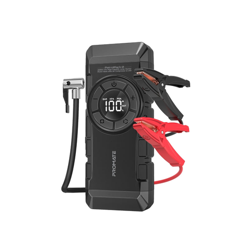 [9896] Promate 4 in 1 Kit 2000A/12V High-Capacity Jump Starter, Power Bank, Air Compressor & LED Flashlight | PatrolPack-2 |
