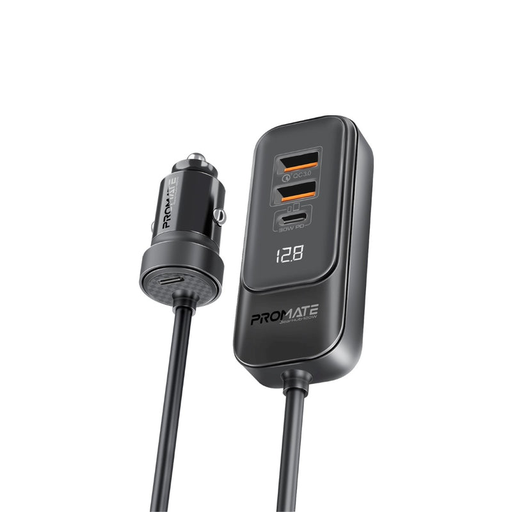 [9914] Promate 120W RapidCharge™ Car Charger with Multi-Port Backseat Charging Hub | GearHub-120W |