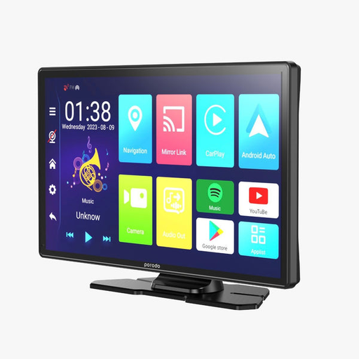 [9949] Porodo 9" Android CarPlay Tablet & DVR With SIM Card Slot & Built-in GPS, 4+64GB (PD-ADSCN-BK)