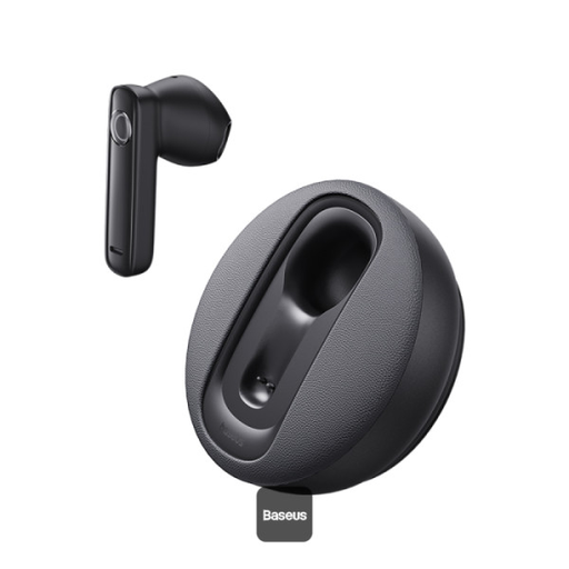 [9970] Baseus Dual-Mic Noise Cancellation Solar Charging Single Ear Wireless Earphone for Car - Black | CM10 |