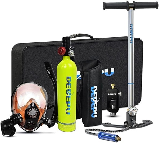 [9975] DEDEPU Diving Cylinder Mini Oxygen Tank Set Respirator Air Tank Hand Pump for Snorkeling Diving Sea Equipment