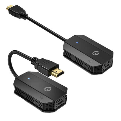 [10074] Powerology Wireless HDMI Mirroring Adaptor Pair with USB-C Cable, Full HD 1080P Resolution | PHDMRABK |