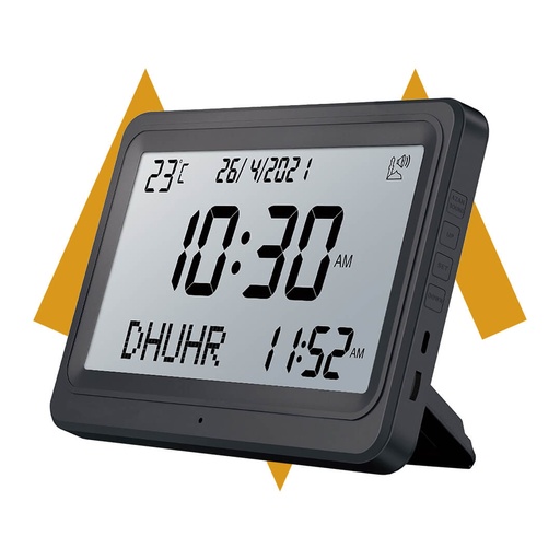 [10201] 7MD Azan Clock With Prayer & Azan Reminders, Temperature Display
