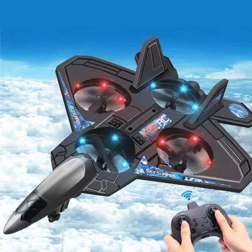 A&T Airplane Toy Remote Control Drone Plane Toy With Colorful LED Lights 2.4G EO-22