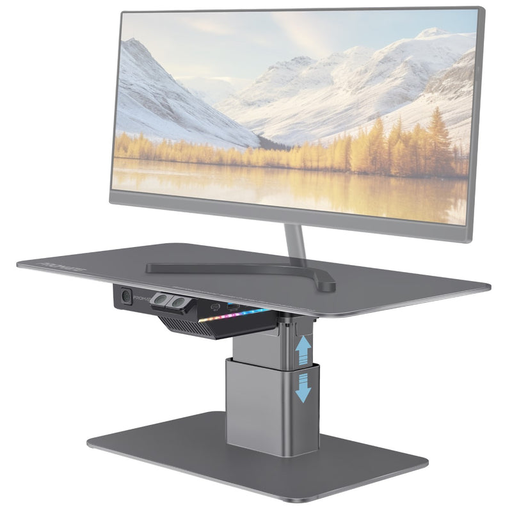 [11112] Promate Motorized Ergonomic Monitor & Laptop Stand with Built-In USB Hub | Raizer |