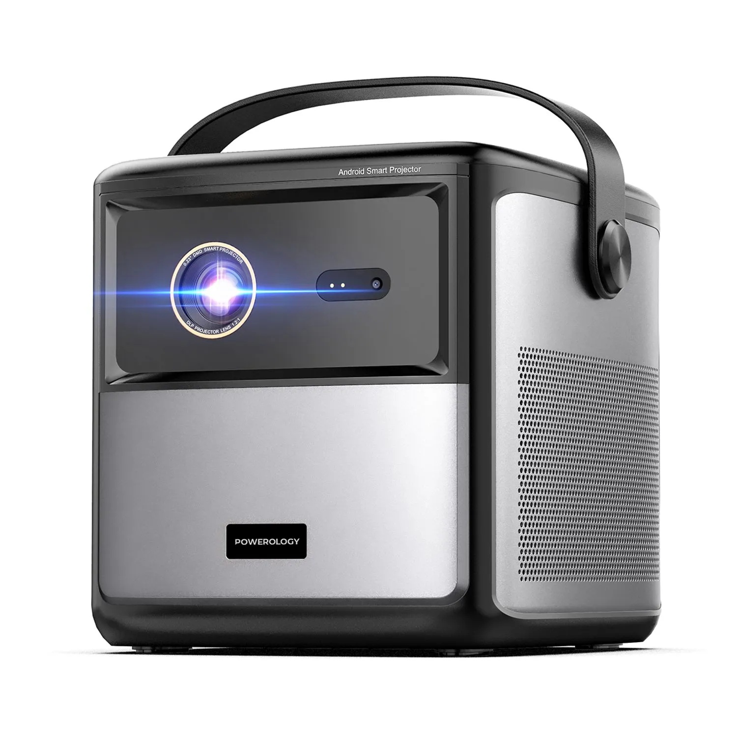 Powerology Starbeam 100 inch 4K GTV Projector – Android 9, Google TV, Brightness 450 ANSI, Full HD, 3D Support, 15000mAh Battery, USB & HDMI Connectivity, Laser Auto-Focus, Portable Home Entertainment Projector, With One Year Free SUB | PGTVPBK |