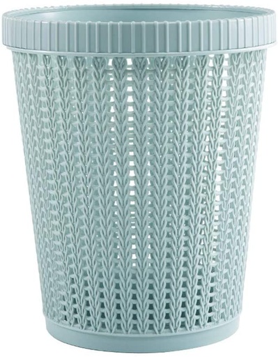 [10158] Quaanti Round Rattan Waste Basket,Dustbin Hollow Pattern Garbage Container Bin Storage Basket with Built-in Trash Bag Box, Solid Color Paper Basket Trash Can Dustbin for Bathroom,Kitchen,Office