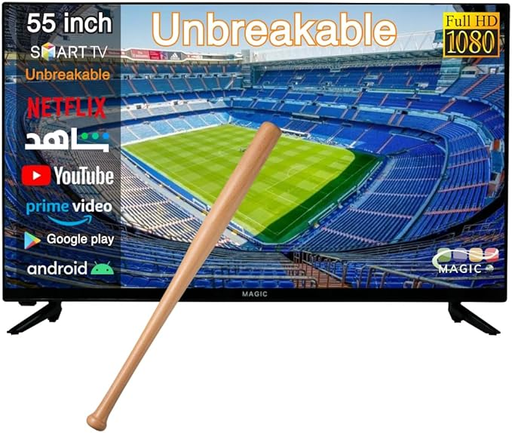 [11138] MAGIC TV 55 Inch Frameless Break-Resistant Full HD SMART LED TV Android 14, With Free Wall Mount | MG55V030FSBT2/14|