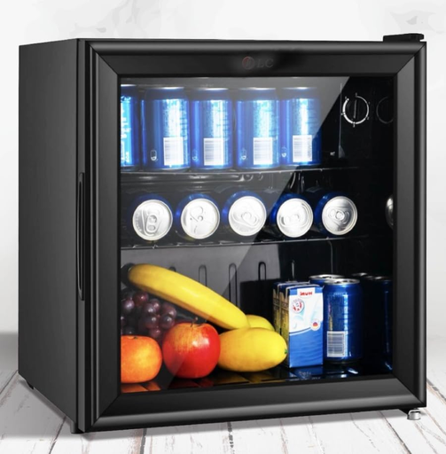 [11148] DLC Mini 50L Beverage Refrigerator Constant Temperature + Slightly Frozen, Double-Layer Vacuum Tempered Glass, Black DLC-32450