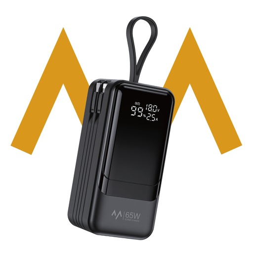 [11166] 7MD High-Power 20000mAh 65W Fast Charging Built-In Type-C Lightning Cable USB-A & Type-C Ports Travel Friendly Power Bank | 7MD2445 |