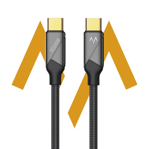 [11203] 7MD 1.5M Zinc Alloy Weaving Wire PD 240W Type-C to Type-C Fast Charging Data Cable |7MD2449|