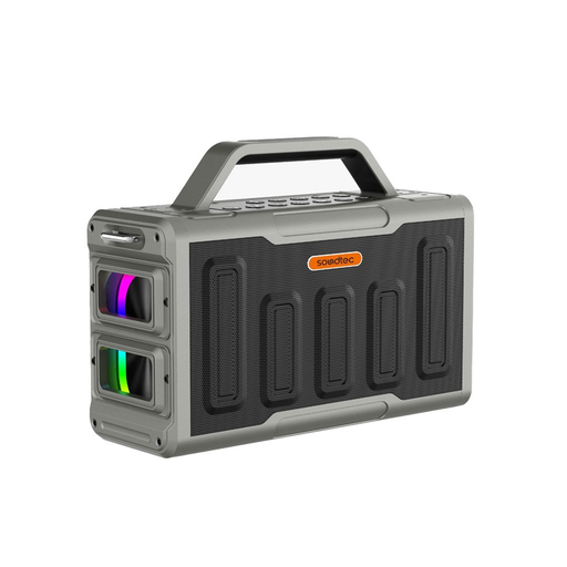 [11236] Porodo Soundtec Surge 2.2 Channel Party Speaker - 120W, 8H Playtime, Bluetooth 5.0, RGB Lights, IPX5 Water Resistant-Black |PD-STPS100-BK|