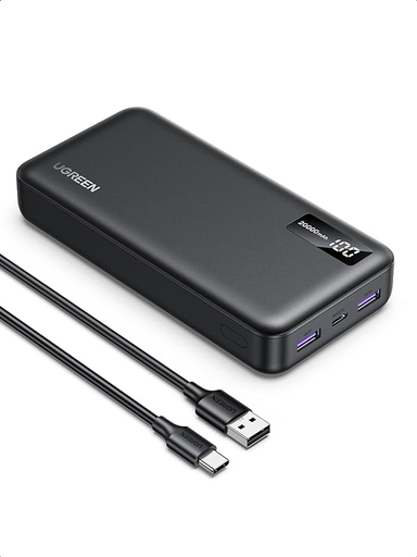 [11243] Ugreen 20000mAh 20W PD 22.5W TWo Way Fast Charging USB-C with Digital Display Power Bank  Compatible with iPhone 8-16, Galaxy S23/S24, iPad, AirPods |PB312|