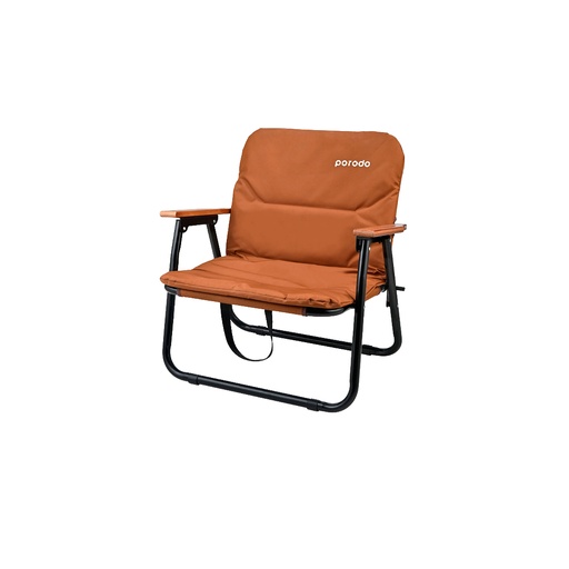 [11269] Porodo Lifestyle Outdoor Folding Cushioned Chair Portable Sturdy and Reliable for Camping- Brown |PD-LFST007-BR|