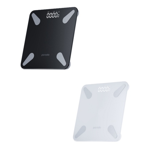 [11280] Porodo Lifestyle Bluetooth Smart Body Scale Track Your Fitness with Precision |PD-LSBSC-BK/WH|
