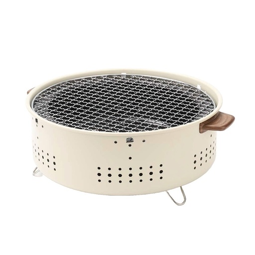 [11302] Porodo Lifestyle Camping Mini Portable Outdoor Round BBQ/Charcoal Grill - Light Brown |PD-LCMORG-LTBR|
