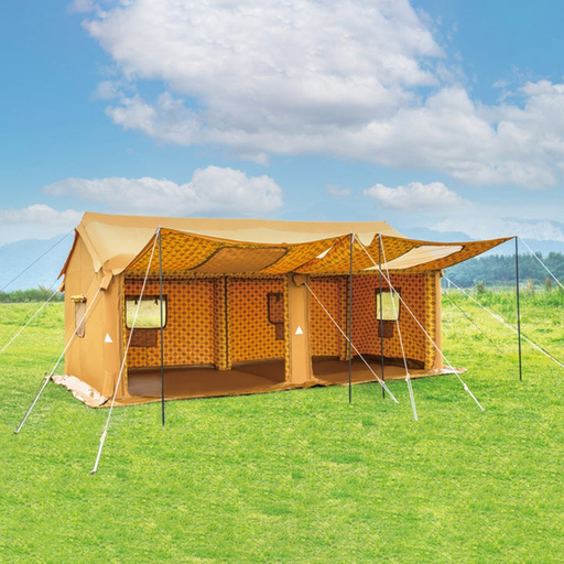 [11330] ALHOR Inflatable Tent 4 x 8 Meters Durable Outdoor Fabric & Cotton Camping Tent with Air Pump