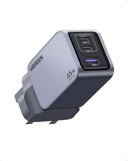 [11376] UGREEN Nexode Pro 65W 3 Port GaN Fast Charger with Intelligent Power Distribution Higher Efficiency and Advanced GaN II Technology |X755|