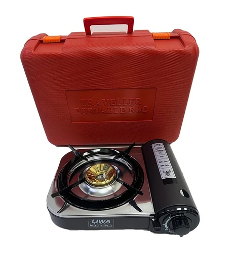 [11448] ALHOR LIWA Camping Stove Set 2.2kW Portable Stove with Carry Bag Fry Pan & BBQ Tools |HOR-07-023|
