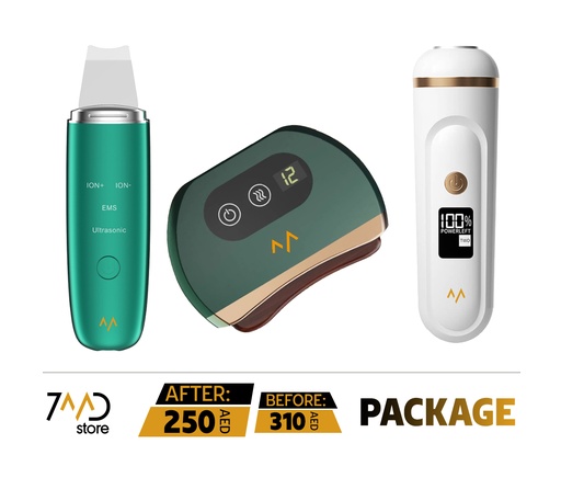 [P123] 7MD Package Contains 1 x 7MD Foot Callus Remover 1 x 7MD Facial Cleaning Device and 1 x 7MD Face & Skin Scrapping Board