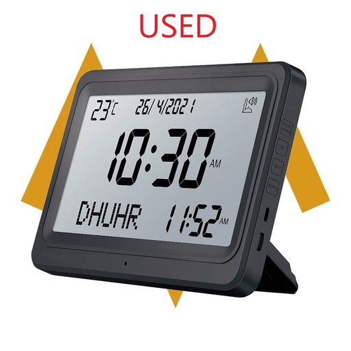 [U118] USED 7MD Azan Clock With Prayer & Azan Reminders, Temperature Display
