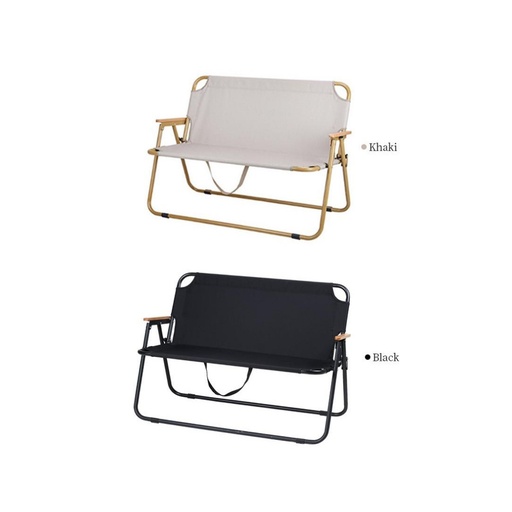 [11456] Double Folding Chair Portable Durable High Load Capacity Beech Handrails for Multi Scenario Use