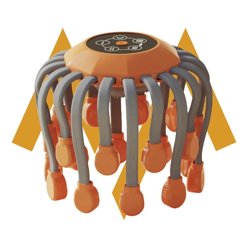 [11470] 7MD Octopus Head Massager 20 Point Multi Frequency Vibration 5 Massage Modes Wireless Portable & Ergonomic Design |7MD2497|