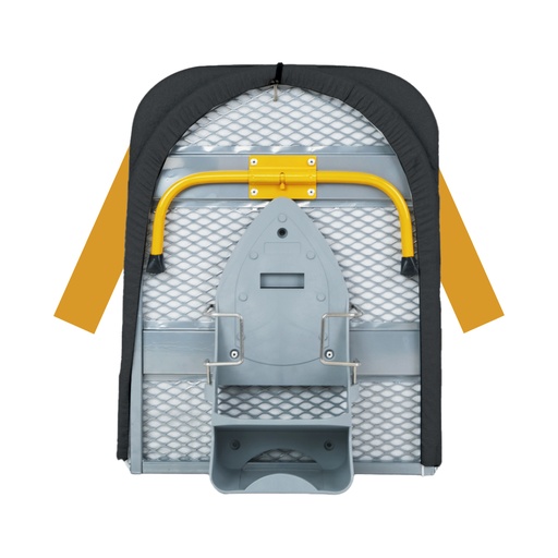 [11507] 7MD Wall Mounted Folding Ironing Board Space Saving Breathable Mesh Wide Surface Integrated Iron Storage & Safety Buckle