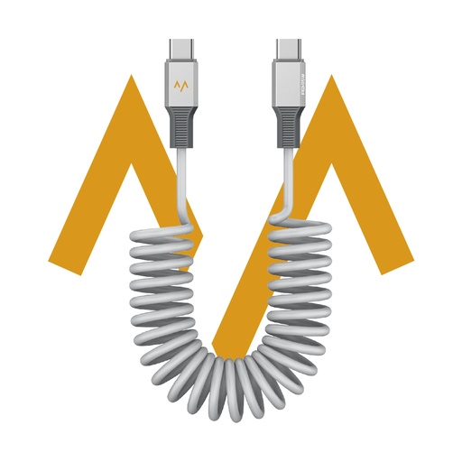 [11530] 7MD PD65W Fast Charging High Power Output 1.8m Long Retractable High Speed 480Mbps Data Transfer Type C to Type C Spring Type Cable |7MD2485|