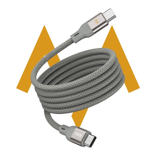 [11533] 7MD Fast Charging High Power Output PD65W Type C to Type C Self Winding 480Mbps Data Transfer  Magnetic Braided  Cable |7MD2484|
