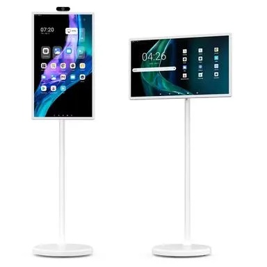 [11557] Taktik Portable Smart Touch Screen 32 inch 4K UHD Display 8GB RAM 128GB Storage Android 12 15000mAh Battery External Camera & Rotatable Stand, With one Year free Sub | TT-PSS324K-WH |