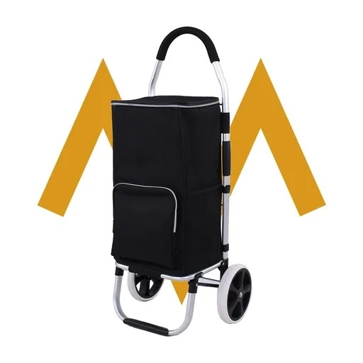 [11568] 7MD Shopping Trolley Large Capacity Thermal Insulation Pocket Silent PU Wheels Splash Proof Foldable 45kg Load
