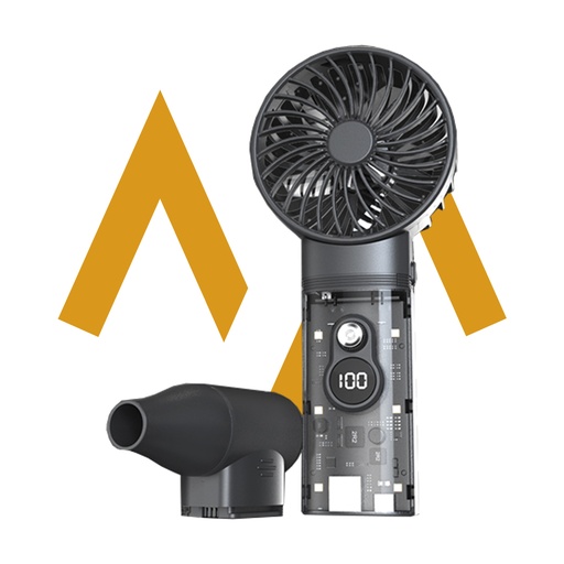[11576] 7MD Multi-Functional Powerful Fan Low Noise Dual 5000mAh Batteries Fast Charging Durable ABS Construction |7MD-002|