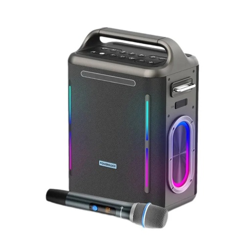 [11583] Powerology Karaoke Party Speaker 250W RMS Bluetooth 5.3 Wireless Mic 20H Playtime PD 65W Fast Charging Flashlight |PW013||PWLAU013|