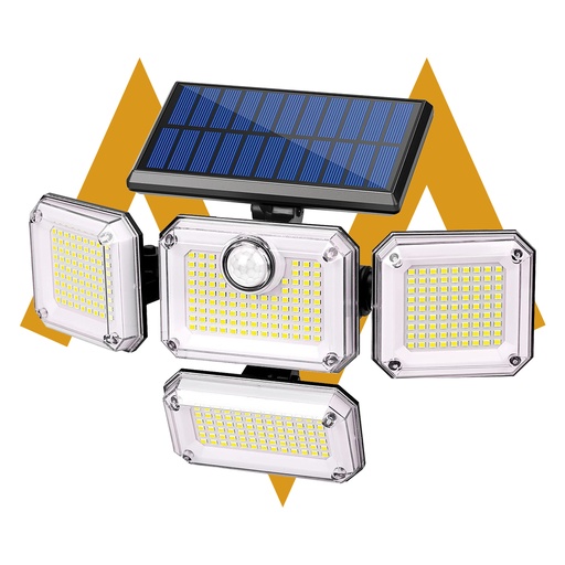 [11589] 7MD Solar Sensor Light Motion Activated 3 Modes 2400mAh Battery IP65 Waterproof Outdoor Security Light for Garden Garage & Front Door |7MD24102|
