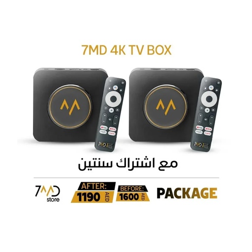 [P136] 7MD Package Contains 2 x 7MD STORE 4K Android TV BOX With 2 Years 7MD Subs