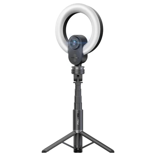 [11595] Promate 2K Ultra-HD Webcam with Built-in Mic & Ring Light and detachable Tripod |VistaCam|