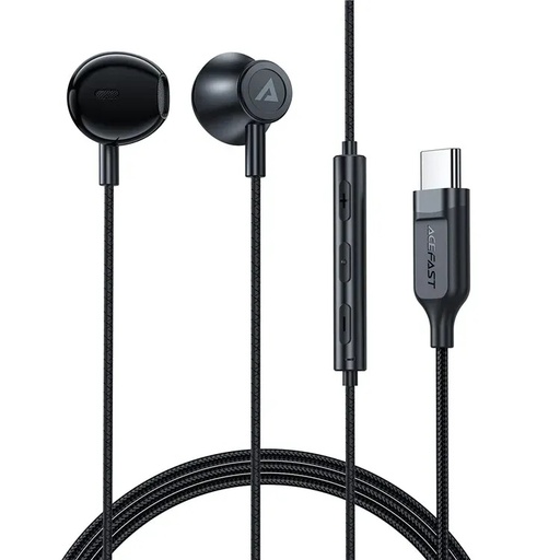 [11602] Acefast Wired Earphones USB-C with Mic Clear Sound Comfortable Fit 1.2m Tangle Free Cable for Phone and Tablet |L2|