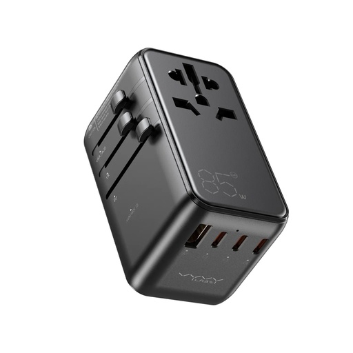 [GH002] Ghaith & Qalby Etmaan Vyvylabs Explorer Series GaN 85W Travel Adapter 4 Ports AC Fast Charger with Type C Cable Universal Plug for 200 Countries |GAN85T|