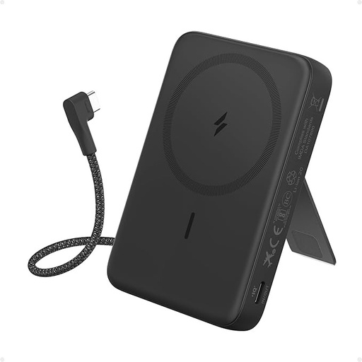 [GH006] Ghaith & Qalby Etmaan Anker Zolo Power Bank Wireless Charging with Flexible Stand 10K Magnetic Built In USB C Cable With 7.5W Wireless Charging Ability