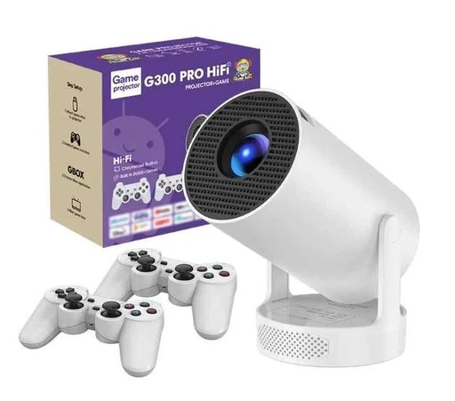 [GH008] Ghaith & Qalby Etmaan G300 Pro HiFi Gaming Projector Built In Chromecast 20000 Games 720P LED Home Theater Android 11 Short Throw