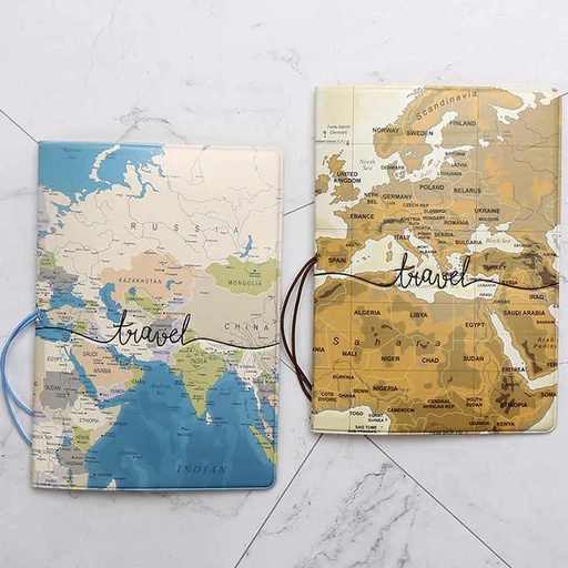 [GH009] Ghaith & Qalby Etmaan Colorful Passport Holder Travel PVC Passport Cover with Elastic Band for Secure Storage