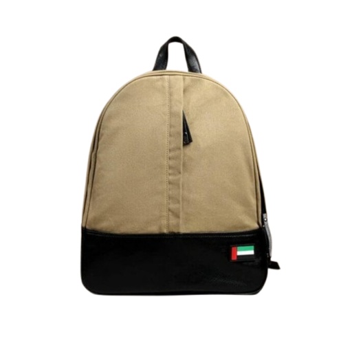 [GH020] Ghaith & Qalby Etmaan Happiness Backpack Canvas Leather Travel School Backpack With Padded Laptop Pocket Adjustable Straps