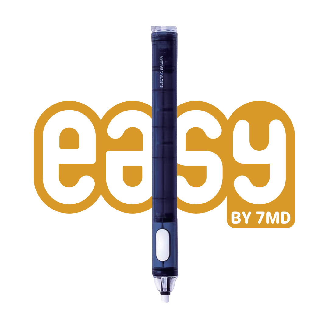 Easy Electric Eraser by 7MD Automatic Rotating Eraser for Artists Students Type C Rechargeable High Precision Erasing
