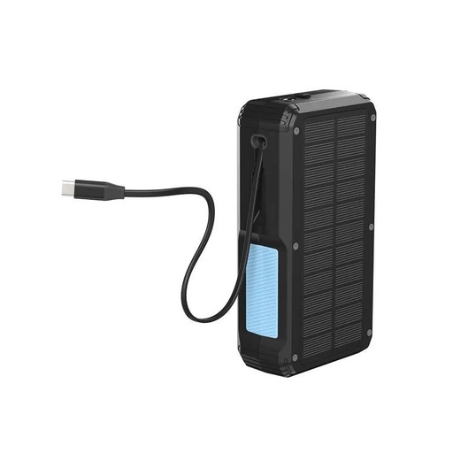 [11642] Powerology 27000mAh Solar Wireless Charging Power Bank Fast Charging 4 Devices Simultaneous Charge Support Multi Mode Flashlight IP54 Water Resistant |PP077||PPBCHA77|